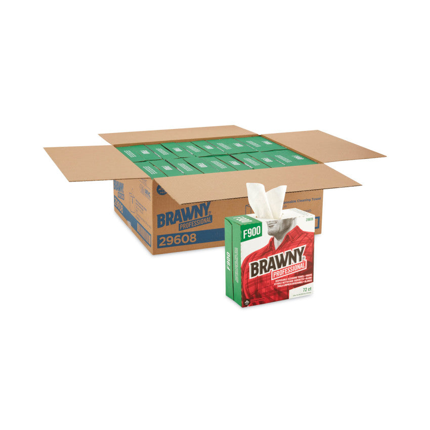Brawny FLAX 900 Heavy Duty Cloths, 9 x 16.5, White, 72/Box, 10 Box/Carton (29608)