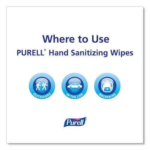 PURELL Hand Sanitizing Wipes Alcohol Formula, 6 x 7, Unscented, White, 175/Canister, 6 Canisters/Carton (903106)