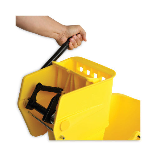 Boardwalk Pro-Pac Side-Squeeze Wringer/Bucket Combo, 8.75 gal, Yellow/Silver (BWK2635COMBOYEL)