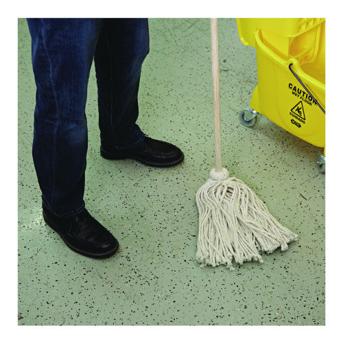 Boardwalk Handle/Deck Mops, #20 White Cotton Head, 54" Natural Wood Handle 12 Count (BWK120C)