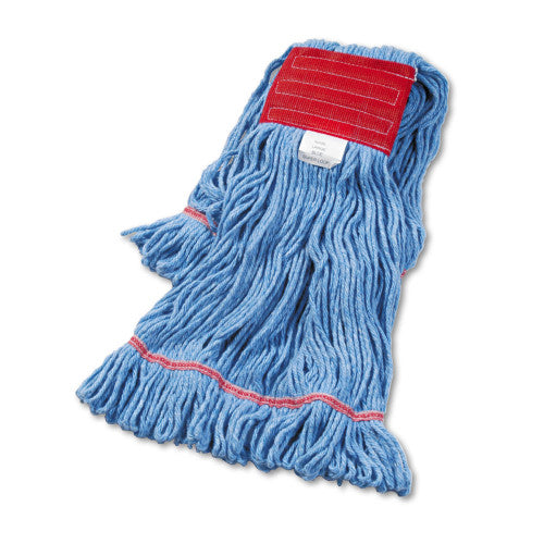 Boardwalk Super Loop Wet Mop Head, Cotton/Synthetic Fiber, 5" Headband, Large Size, Blue (BWK503BLEA)