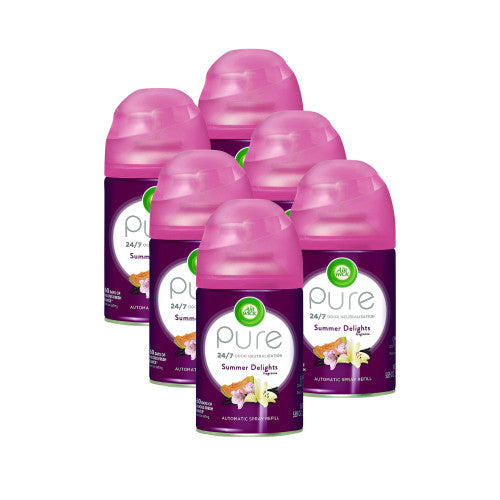 Air Wick Freshmatic Life Scents Ultra Refill, Summer Delights, 5.89 oz Aerosol Spray, 6/Carton (91101)