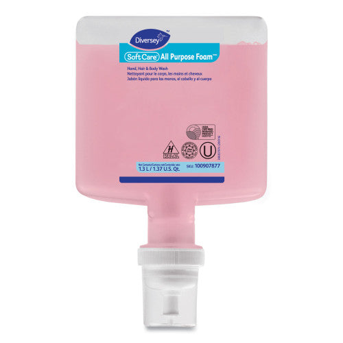 Diversey Soft Care All Purpose Foam Refill for IntelliCare Dispensers, Floral Scent, 1.3 L, 6/Carton (100907877)