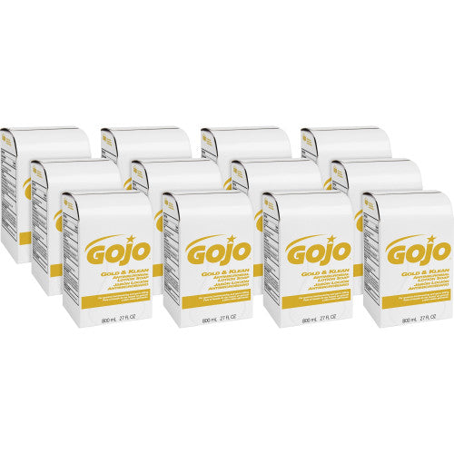 GOJO Gold and Klean Lotion Soap Bag-in-Box Dispenser Refill, Floral Balsam Scent, 800 mL (912712CT)