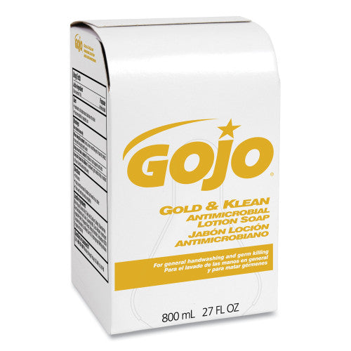 GOJO Gold and Klean Lotion Soap Bag-in-Box Dispenser Refill, Floral Balsam Scent, 800 mL (912712CT)