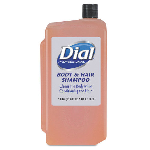 Dial Hair + Body Wash Refill for 1 L Liquid Dispenser, Neutral Scent, 1 L, 8/Carton (04029