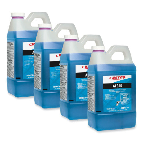 Betco AF315 Disinfectant Cleaner, Citrus Floral Scent, 2 L Bottle, 4/Carton (3154700)