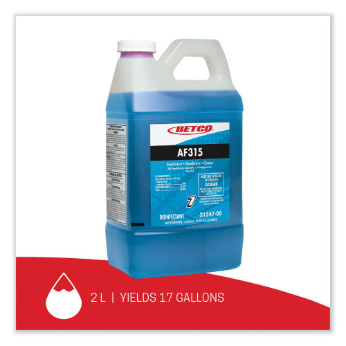 Betco AF315 Disinfectant Cleaner, Citrus Floral Scent, 2 L Bottle, 4/Carton (3154700)