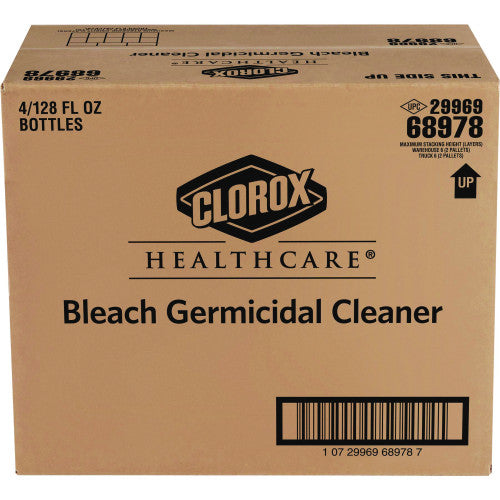 Clorox Healthcare Bleach Germicidal Cleaner, 128 oz Refill Bottle, 4/Carton (68978)