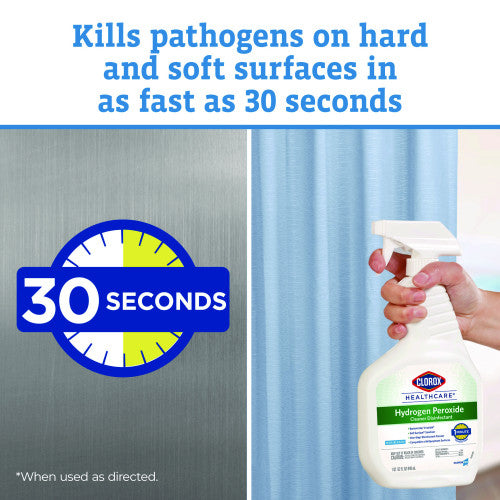 Clorox Healthcare Hydrogen-Peroxide Cleaner/Disinfectant, 32 oz Spray Bottle, 9/Carton (30828)