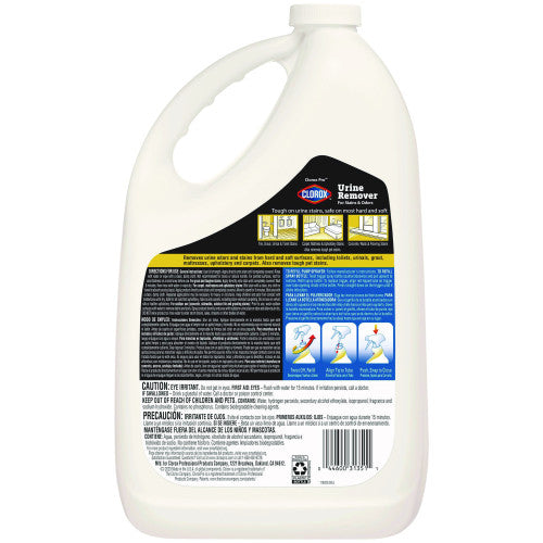 CloroxPro Urine Remover for Stains and Odors, 128 oz Refill Bottle, 4/Carton (31351CT)