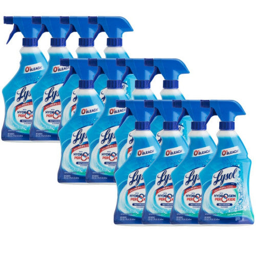 LYSOL Brand Bathroom Cleaner with Hydrogen Peroxide, Cool Spring Breeze, 22 oz Trigger Spray Bottle, 12/Carton (85668CT)