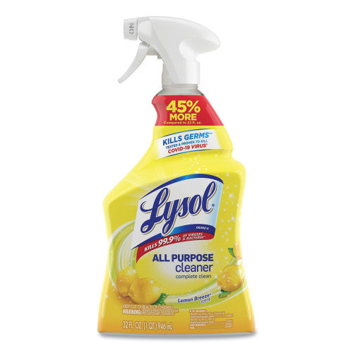 LYSOL Brand Ready-to-Use All-Purpose Cleaner, Lemon Breeze, 32 oz Spray Bottle, 12/Carton (75352CT)