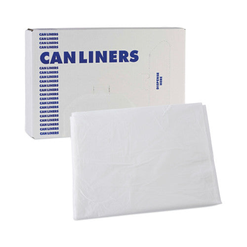 Boardwalk High Density Industrial Can Liners Flat Pack, 60 gal, 16 mic, 38" x 60", Natural, Flat Pack, 100/Carton (BWKH3860S)