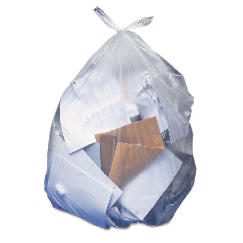 Heritage Linear Low-Density Can Liners, 60 gal, 1.5 mil, 38" x 58", Clear, 100/Carton (H7658AC)