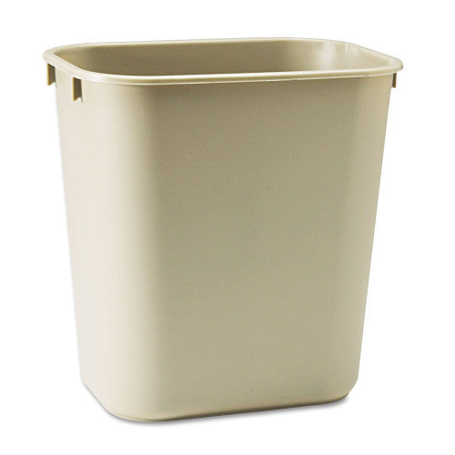 Rubbermaid Commercial Deskside Plastic Wastebasket, 3.5 gal, Plastic, Beige (295500BG