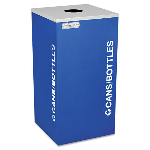 Ex-Cell Kaleidoscope Collection Bottle/Can Recycling Receptacle, 24 gal, Steel, Royal Blue (RCKDSQCRYX)