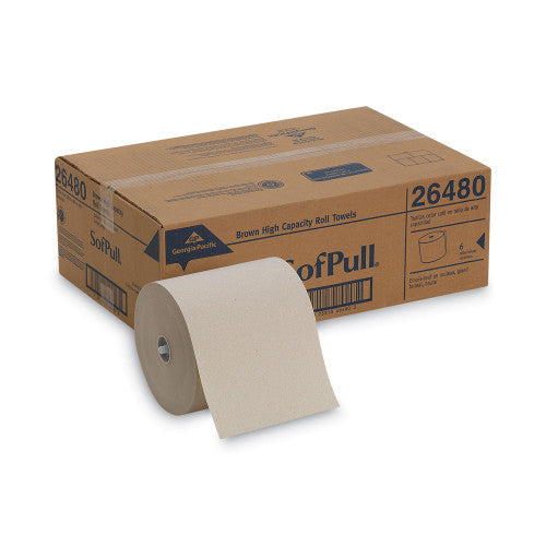 Georgia Pacific Professional Hardwound Roll Paper Towel, Nonperforated, 1-Ply, 7.87" x 1,000 ft, Brown, 6 Rolls/Carton (26480)