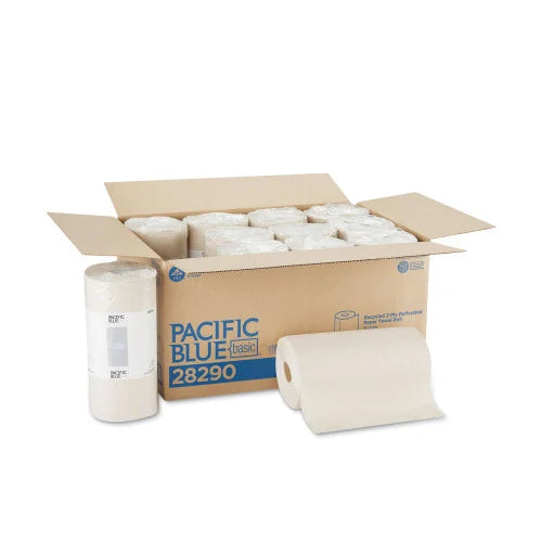 Georgia Pacific Professional Pacific Blue Basic Jumbo Perforated Kitchen Roll Paper Towels, 2-Ply, 11 x 8.8, Brown, 250/Roll, 12 Rolls/Carton (28290)