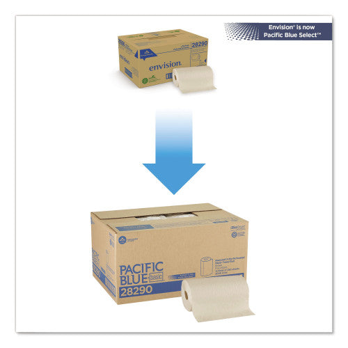 Georgia Pacific Professional Pacific Blue Basic Jumbo Perforated Kitchen Roll Paper Towels, 2-Ply, 11 x 8.8, Brown, 250/Roll, 12 Rolls/Carton (28290)