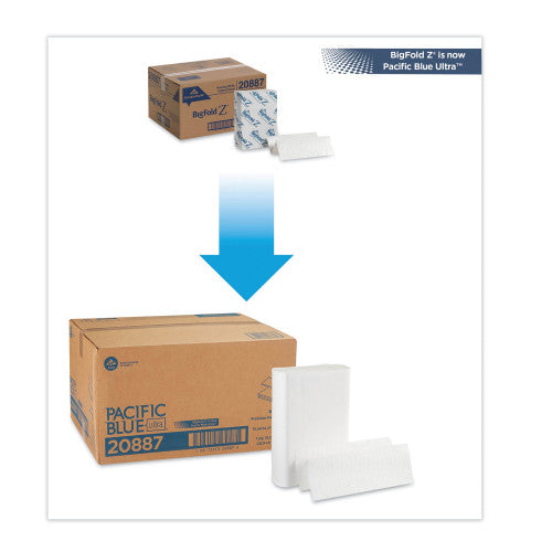 Georgia Pacific Professional Pacific Blue Ultra Folded Paper Towels, 1-Ply, 10.2 x 10.8, White, 220/Pack, 10 Packs/Carton (20887)
