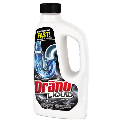 Drano Liquid Drain Cleaner, 32 oz Safety Cap Bottle, 12/Carton (335712)