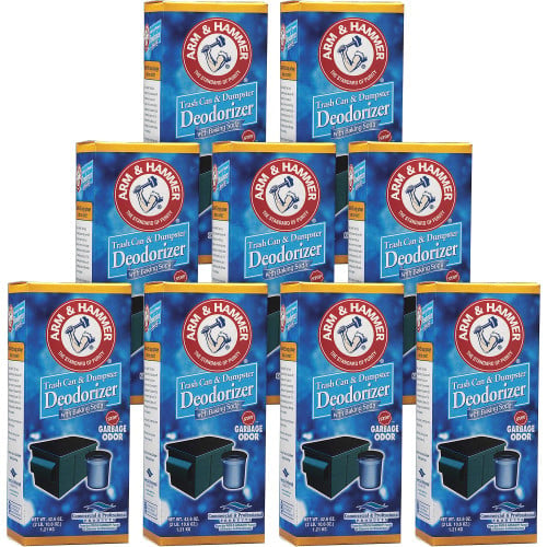 Arm & Hammer Trash Can and Dumpster Deodorizer with Baking Soda, Sprinkle Top, Original, Powder, 42.6 oz Box, 9/Carton (3320084116CT)