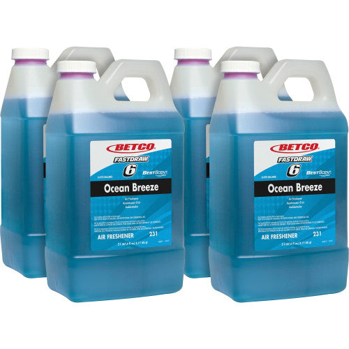 Betco BestScent Ocean Breeze Deodorizer, Ocean Breeze Scent, 67.6 oz FastDraw Bottle, 4/Carton (2314700)