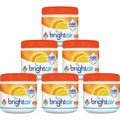 Bright Air Super Odor Eliminator, Mandarin Orange and Fresh Lemon, 14 oz Jar, 6/Carton (900013CT)