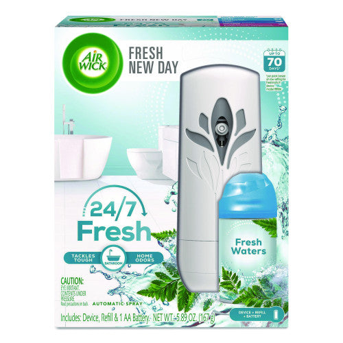 Air Wick Freshmatic Life Scents Starter Kit, 5.89 oz Fresh Waters Refill/AA Battery (88413KT)