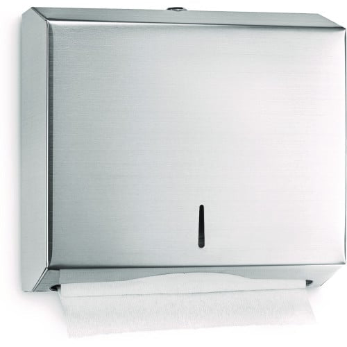 Alpine Horizontal C-Fold/Multi-Fold Paper Towel Dispenser, 10.2 x 4 x 11.2, Brushed Nickel