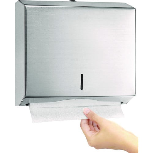 Alpine Horizontal C-Fold/Multi-Fold Paper Towel Dispenser, 10.2 x 4 x 11.2, Brushed Nickel