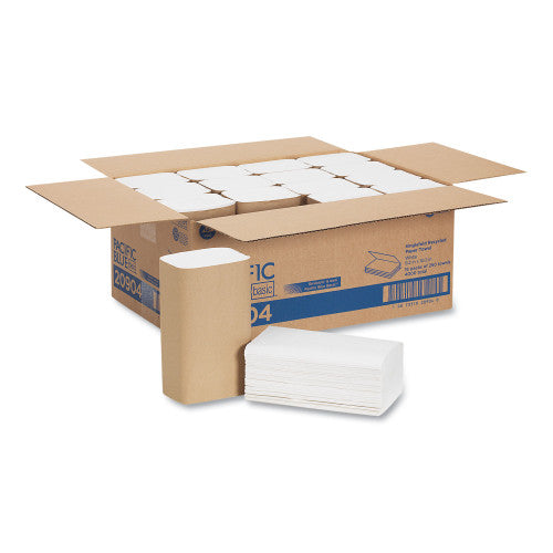 Georgia Pacific Professional Pacific Blue Basic S-Fold Paper Towels, 1-Ply, 10.25 x 9.25, White, 250/Pack, 16 Packs/Carton (20904)