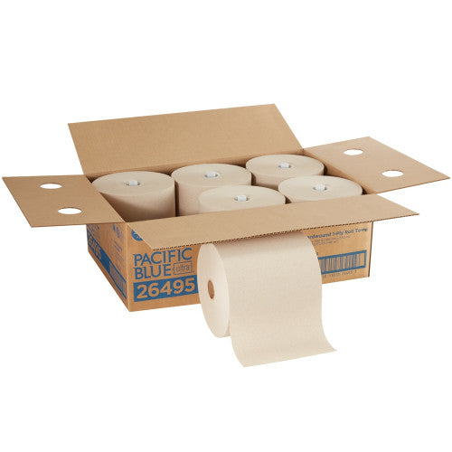 Georgia Pacific Professional Pacific Blue Ultra Paper Towels, 1-Ply, 7.87" x 1,150 ft, Natural, 6 Rolls/Carton (26495)